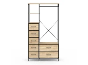 Dressing penderie Iris + 7 bacs en tissu