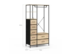 Dressing penderie Iris + 7 bacs en tissu