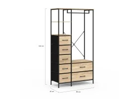 Dressing penderie Iris + 7 bacs en tissu