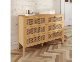 Commode 6 tiroirs Eve cannage