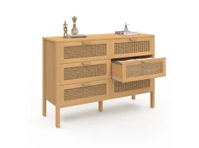 Commode 6 tiroirs Eve cannage