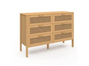 Commode 6 tiroirs Eve cannage