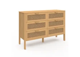Commode 6 tiroirs Eve cannage