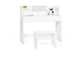 Coiffeuse Zita étagères, miroir led + ta