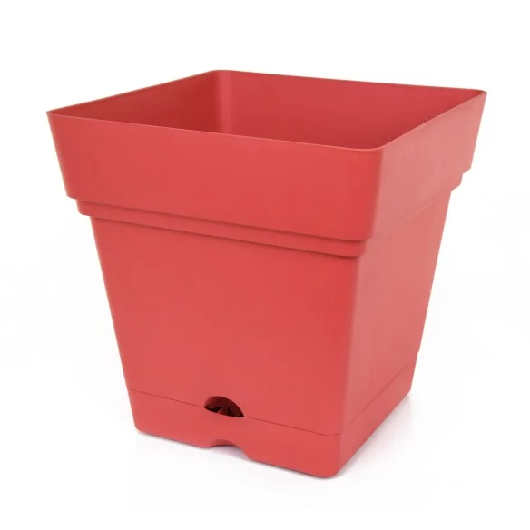 Pot de fleur carré 18cm + soucoupe