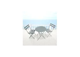 Table ronde bistrot Ø60cm+ 2 chaises Gri