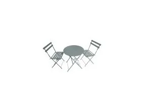 Table ronde bistrot Ø60cm+ 2 chaises Gri